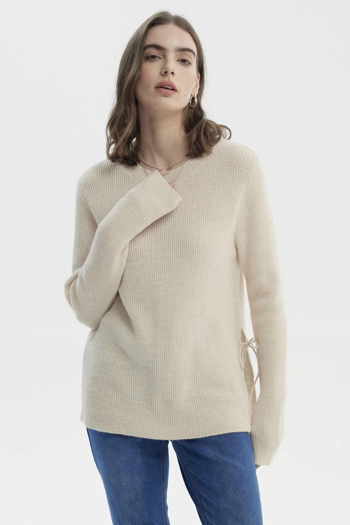 Sweater Mujer Slim Beige