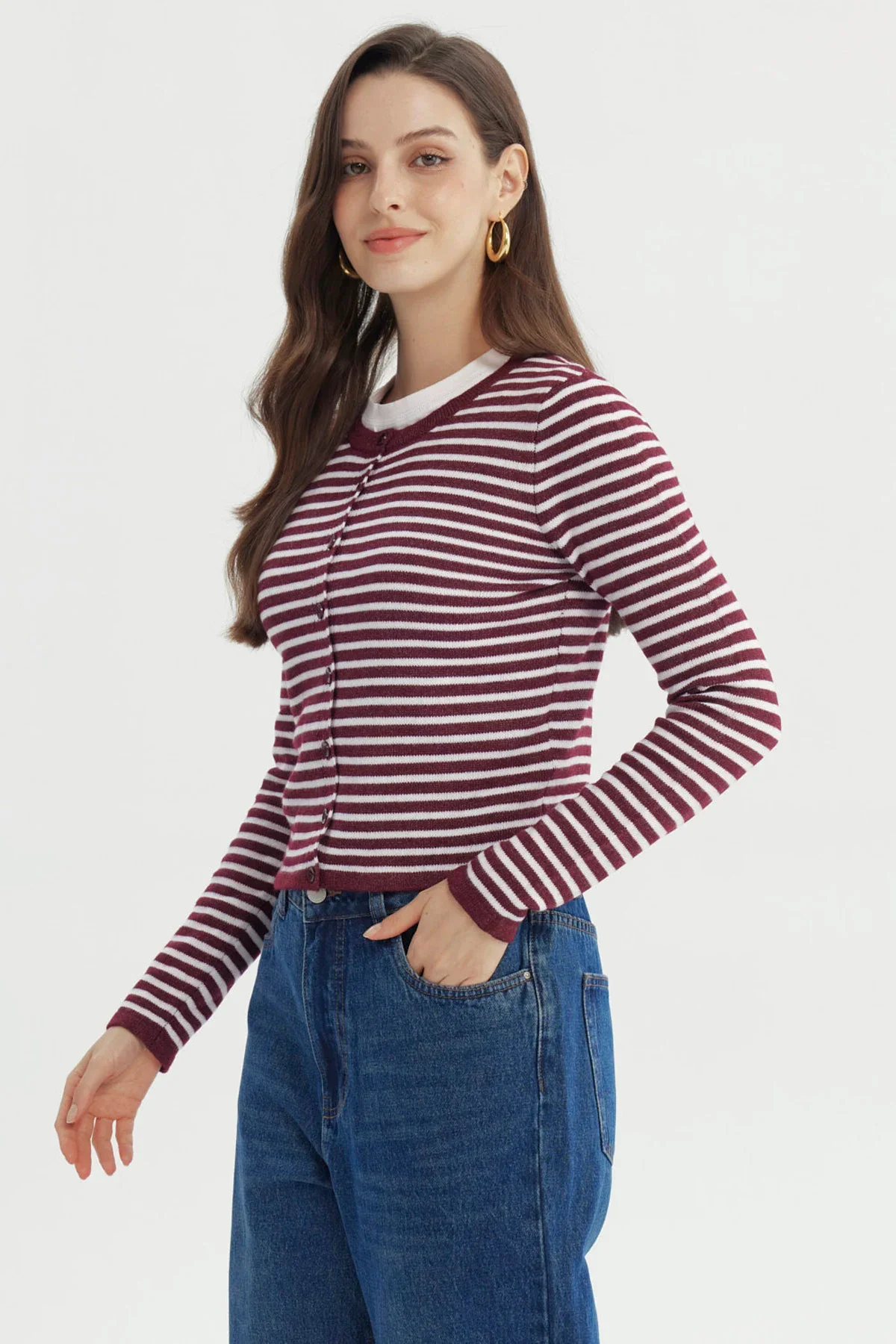Sweater Mujer Slim Burdeo - Image 2