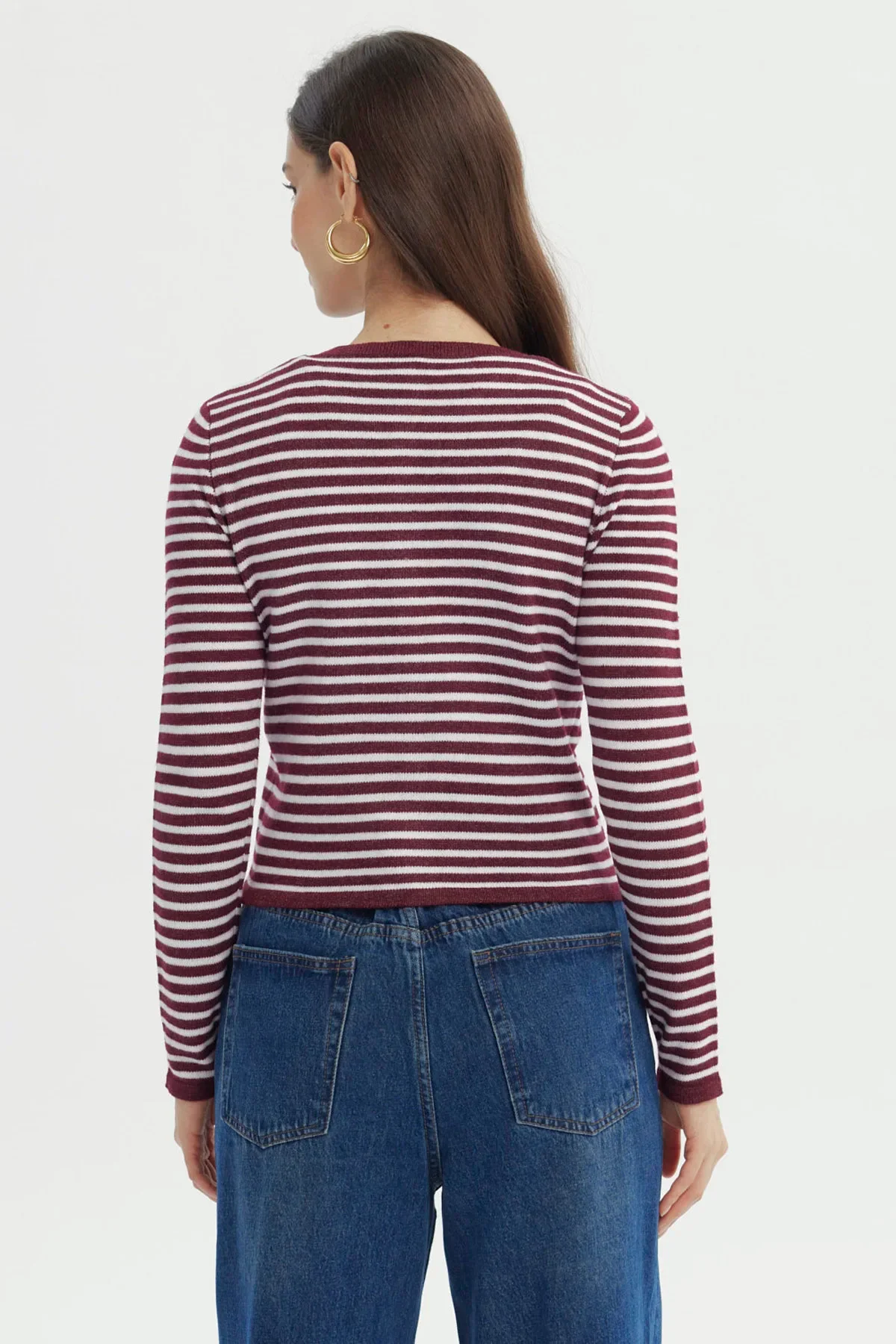 Sweater Mujer Slim Burdeo - Image 3