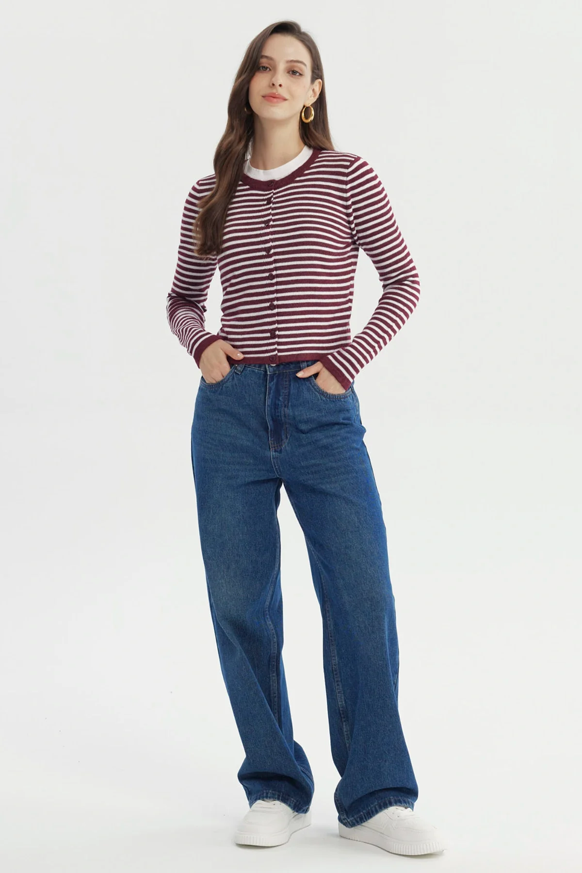 Sweater Mujer Slim Burdeo - Image 4