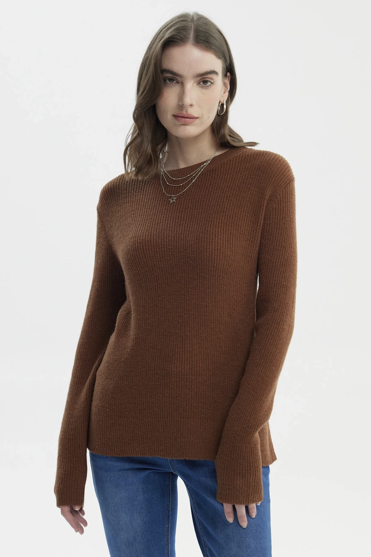Sweater Mujer Slim Camel Oscuro