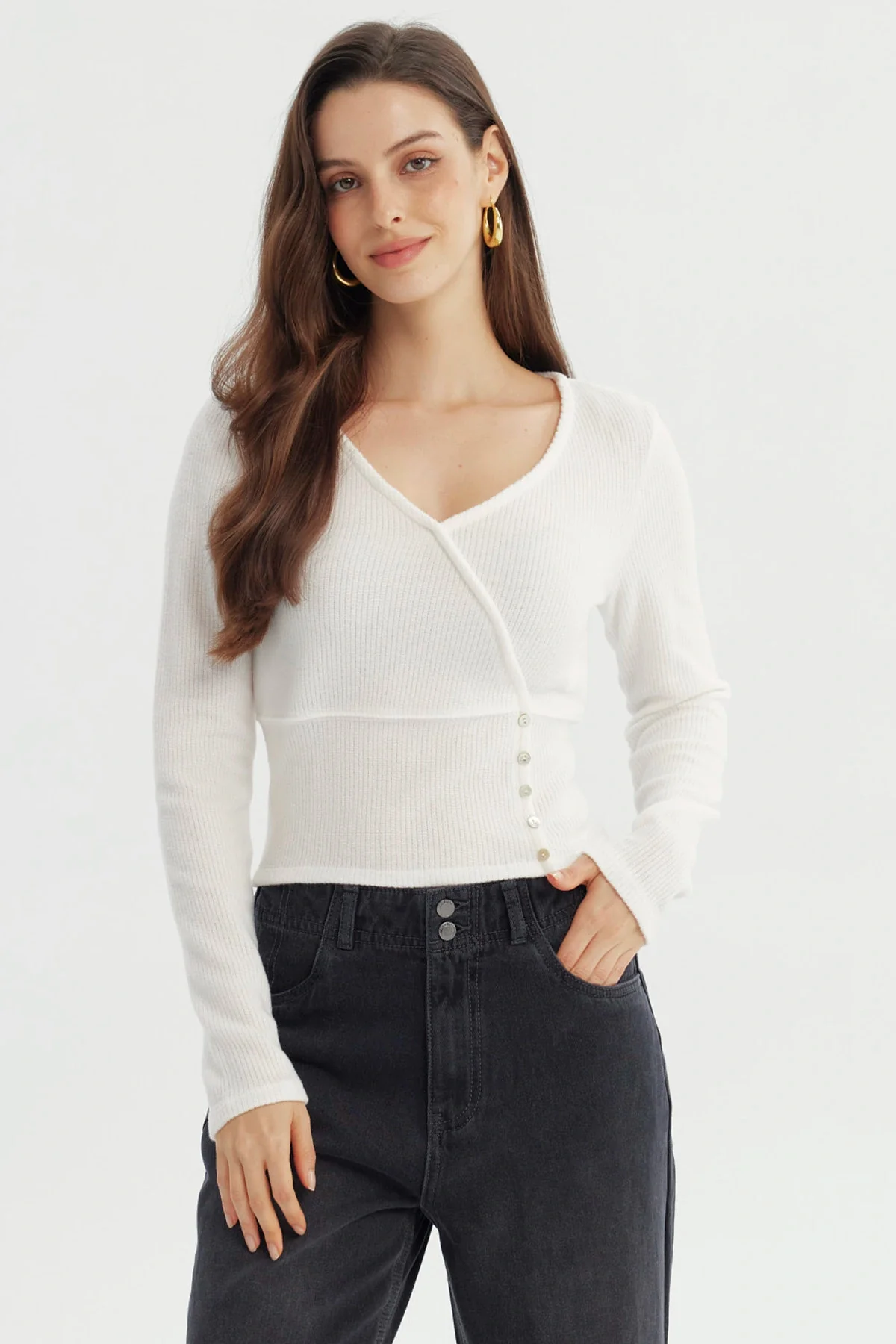 Sweater Mujer Slim Crudo