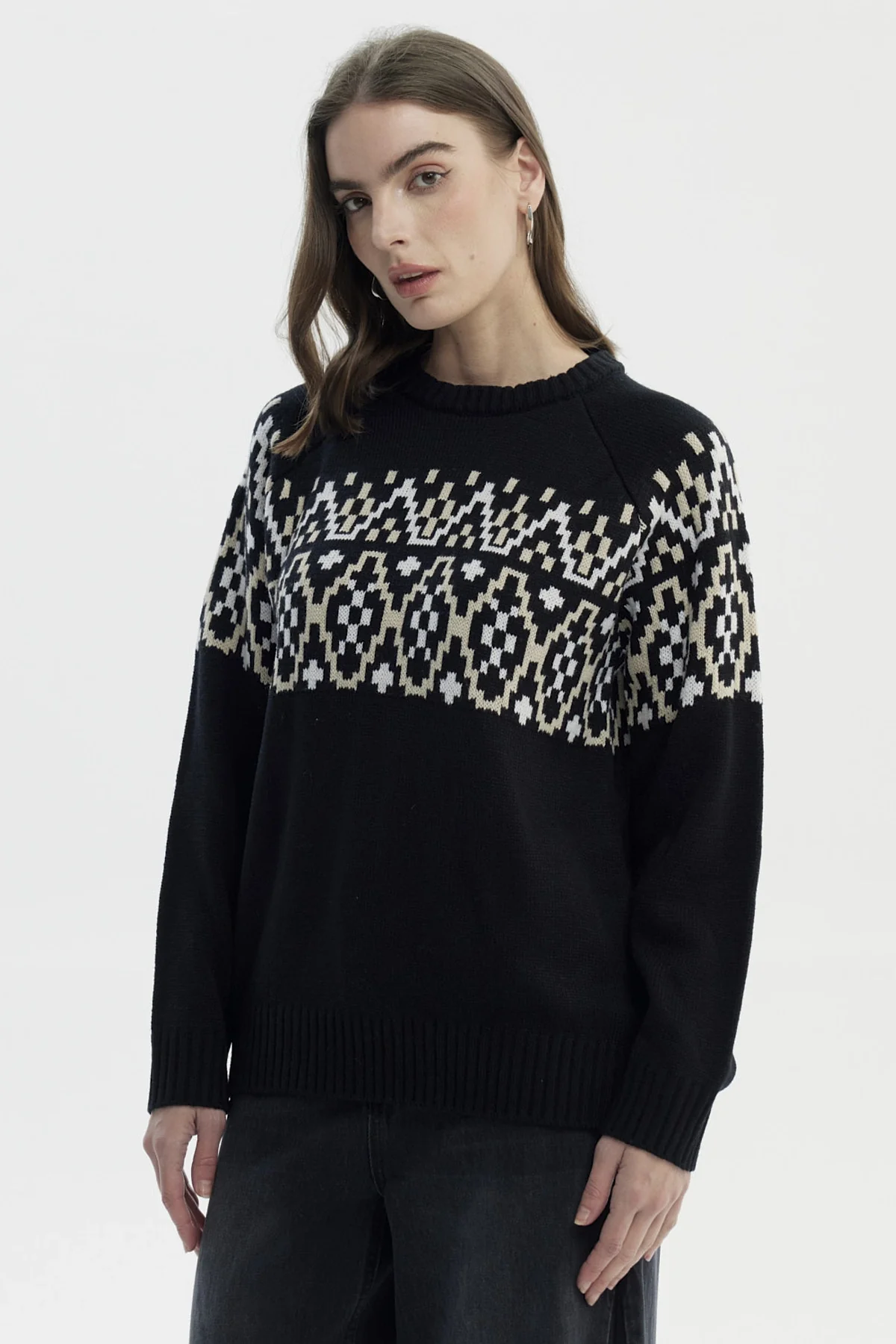 Sweater Mujer Slim Cuello Alto Negro - Image 2