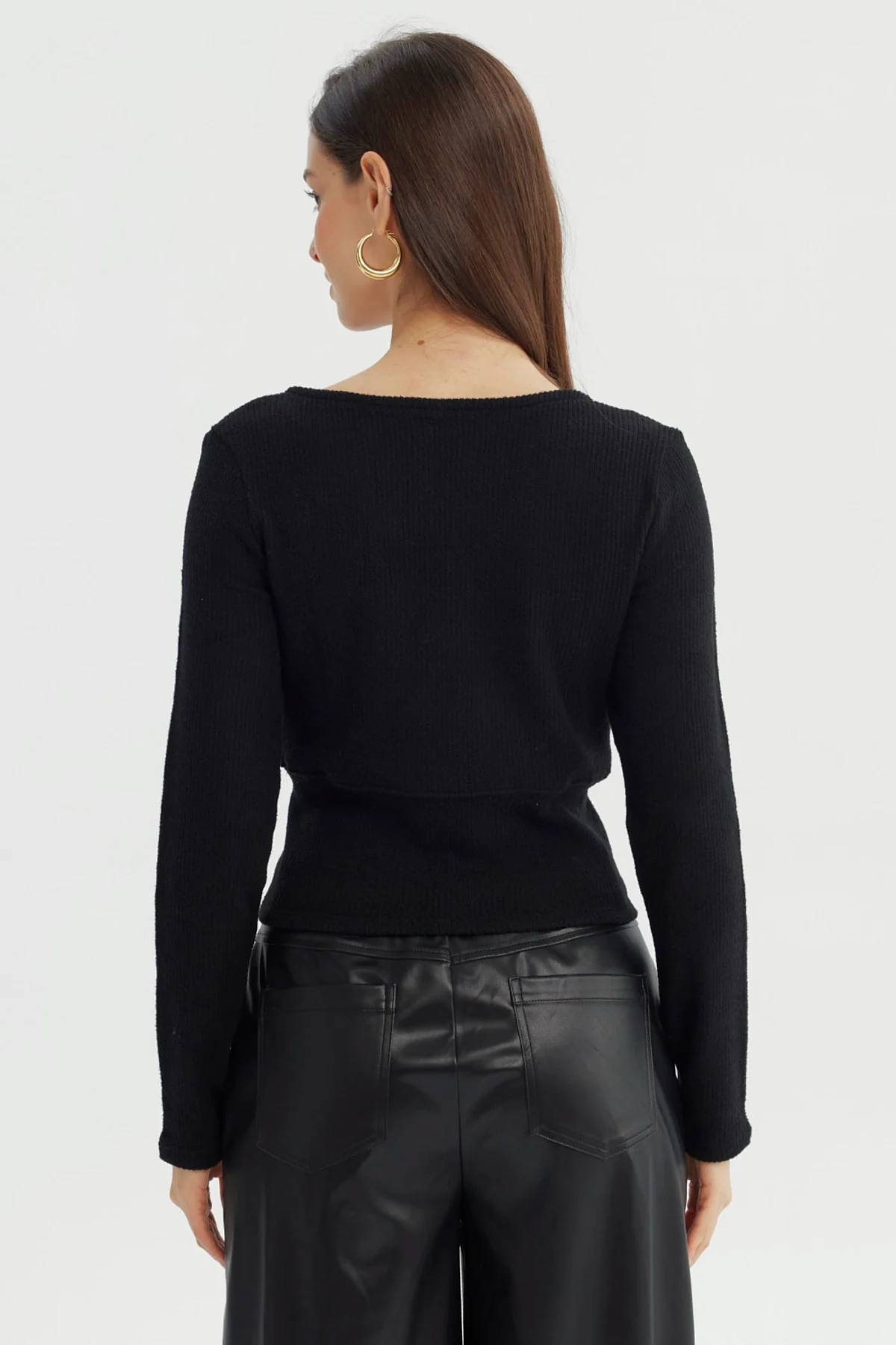 Sweater Mujer Slim Negro - Image 3