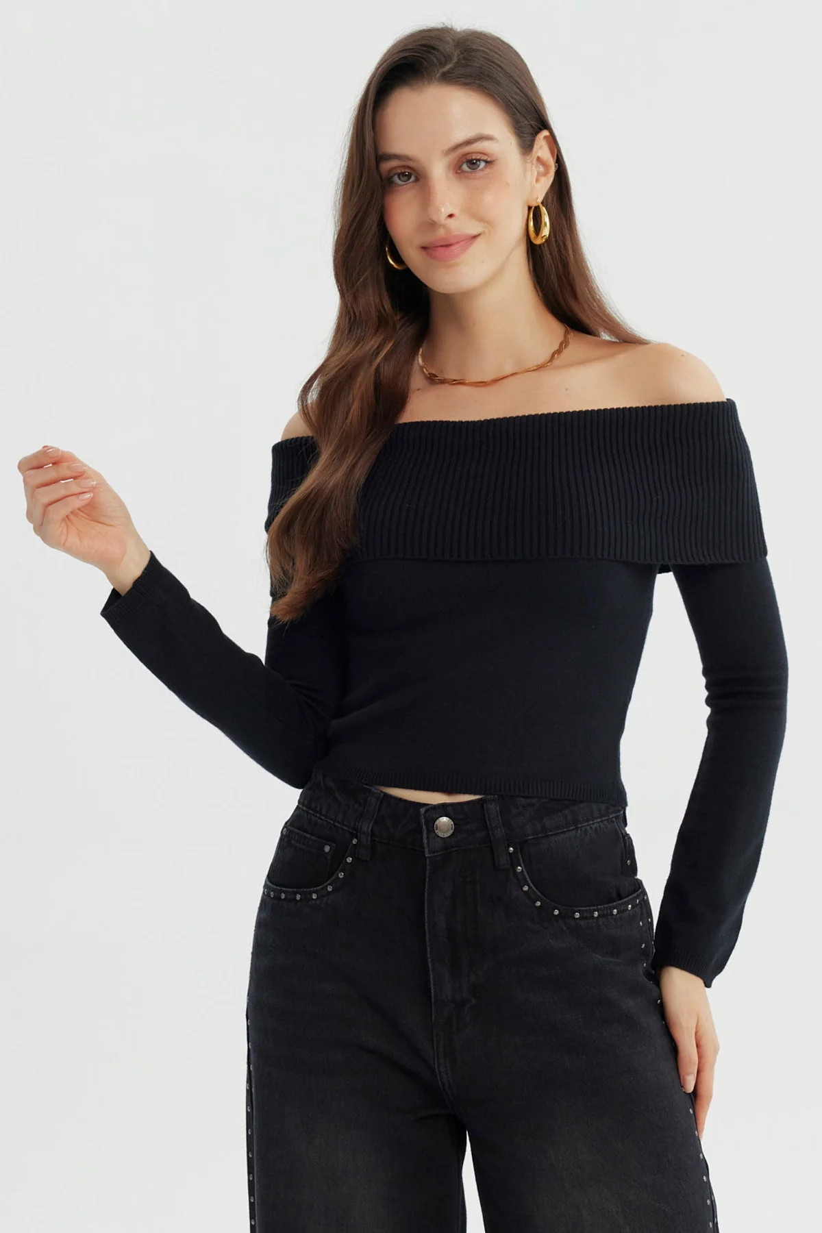 Sweater Mujer Slim Negro