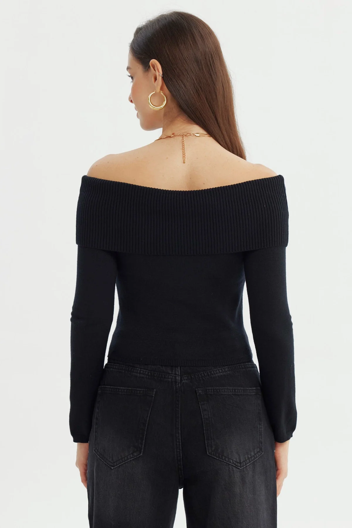 Sweater Mujer Slim Negro - Image 3