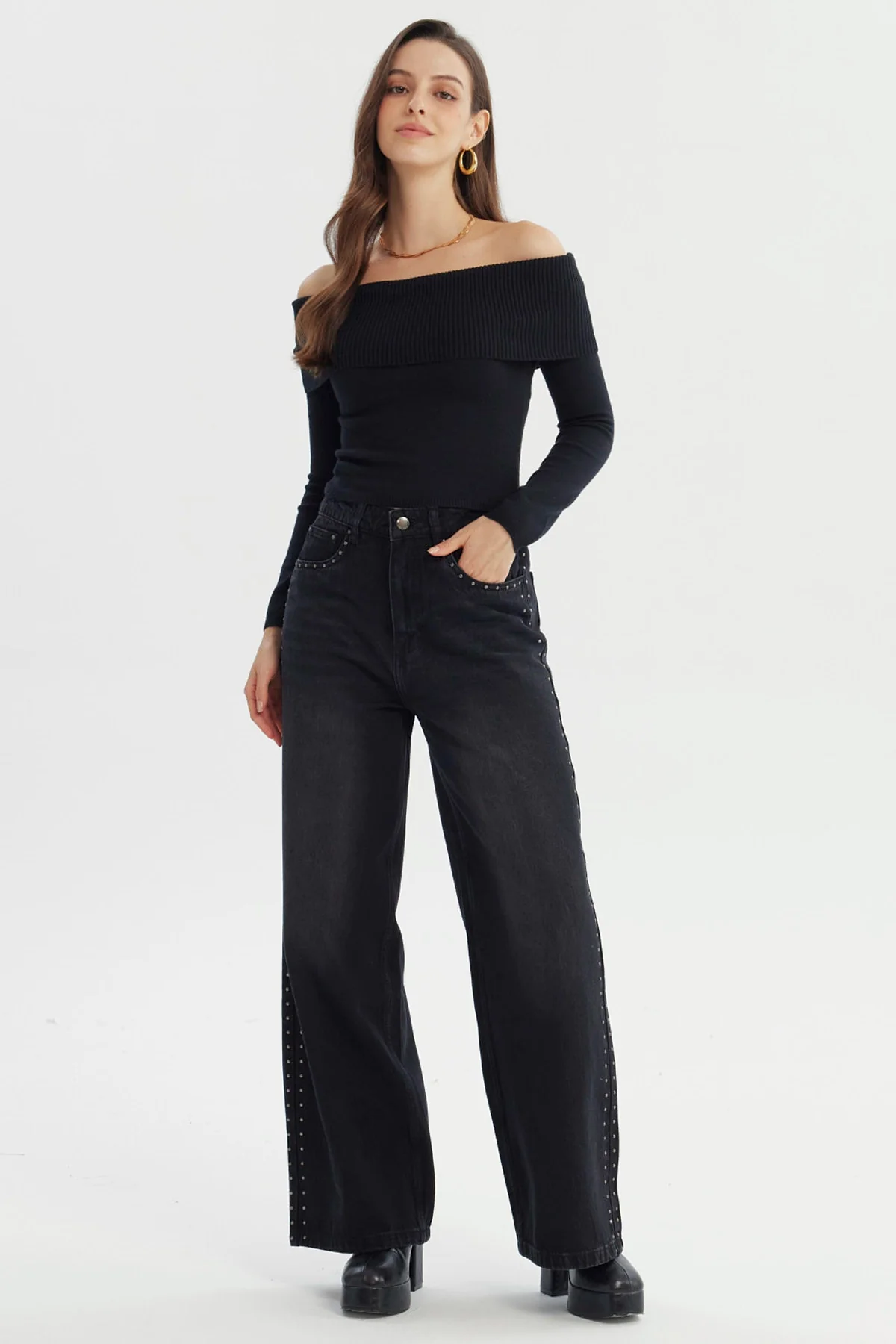 Sweater Mujer Slim Negro - Image 4