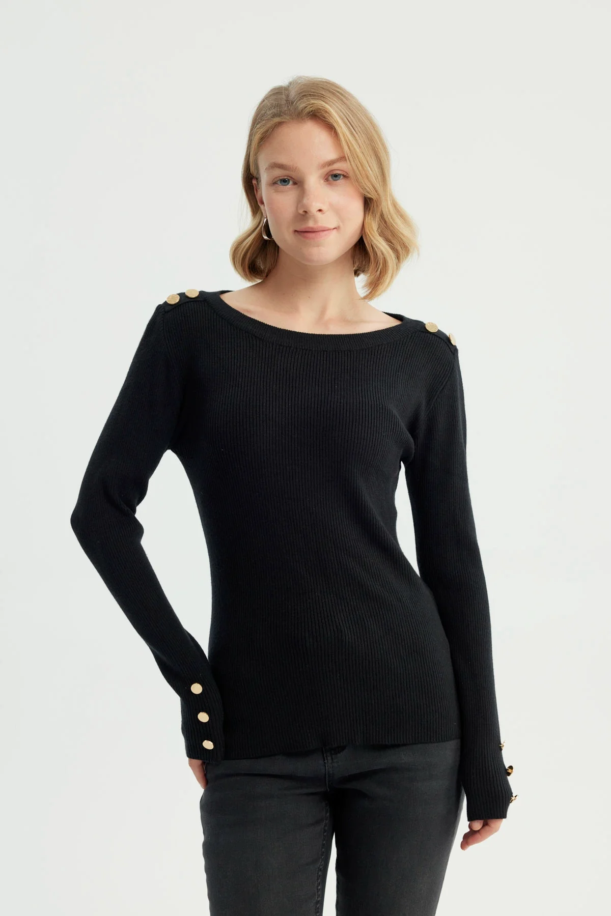 Sweater Mujer Slim Negro