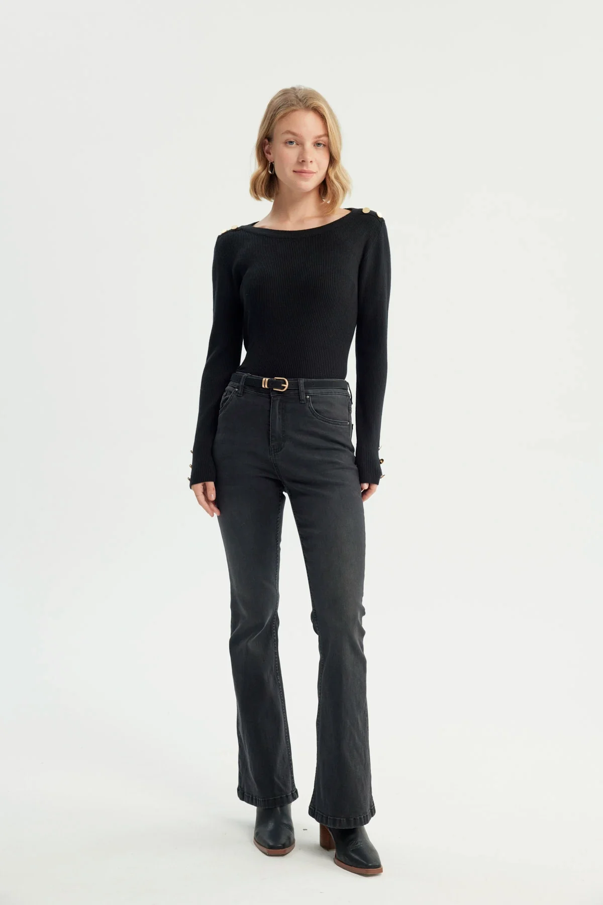 Sweater Mujer Slim Negro - Image 4