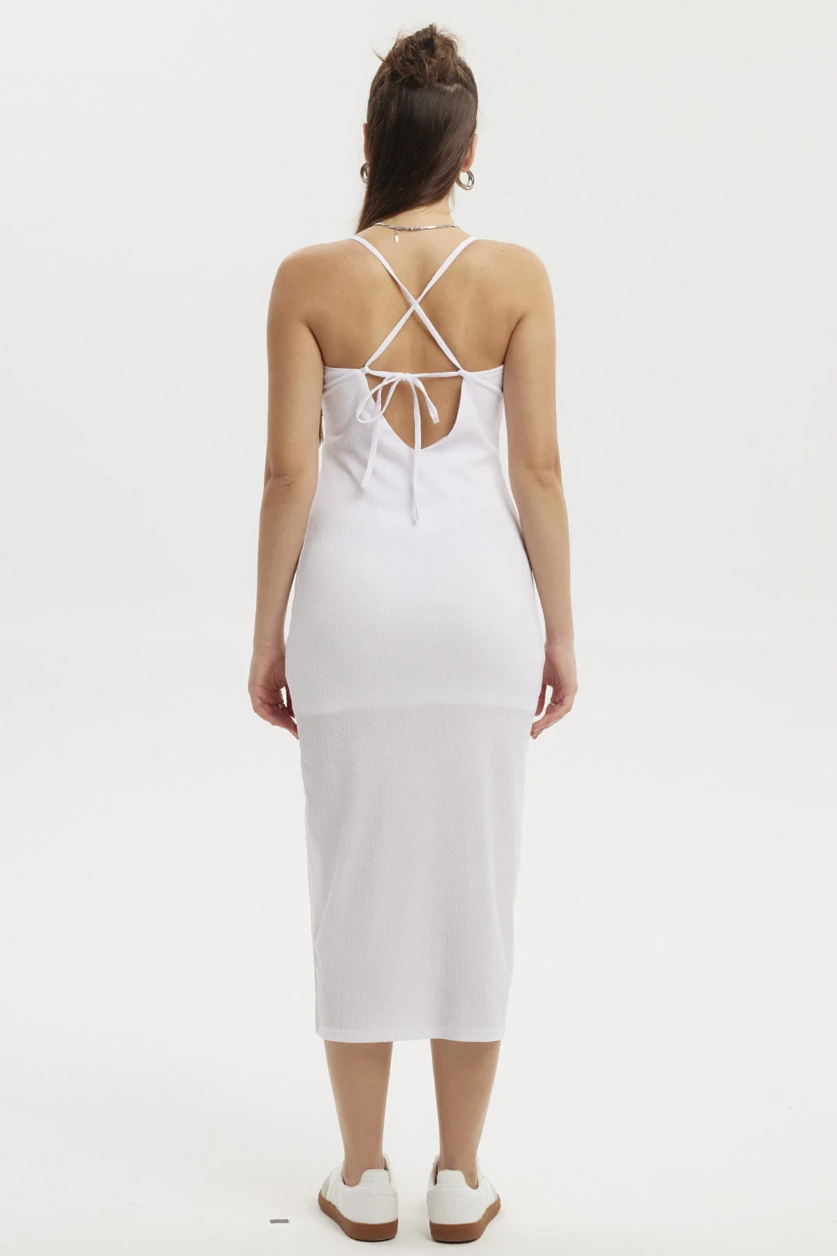 Vestido Mujer Largo Abertura Lateral Espalda Blanco - Image 2