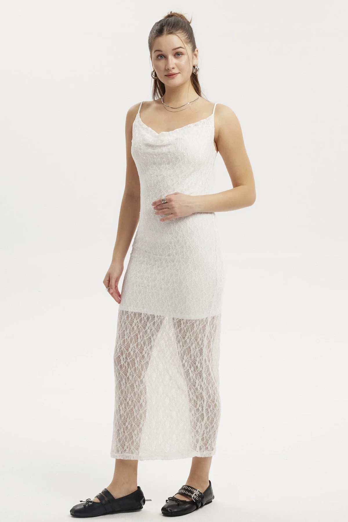 Vestido Mujer Largo Tirantes Blanco - Image 3