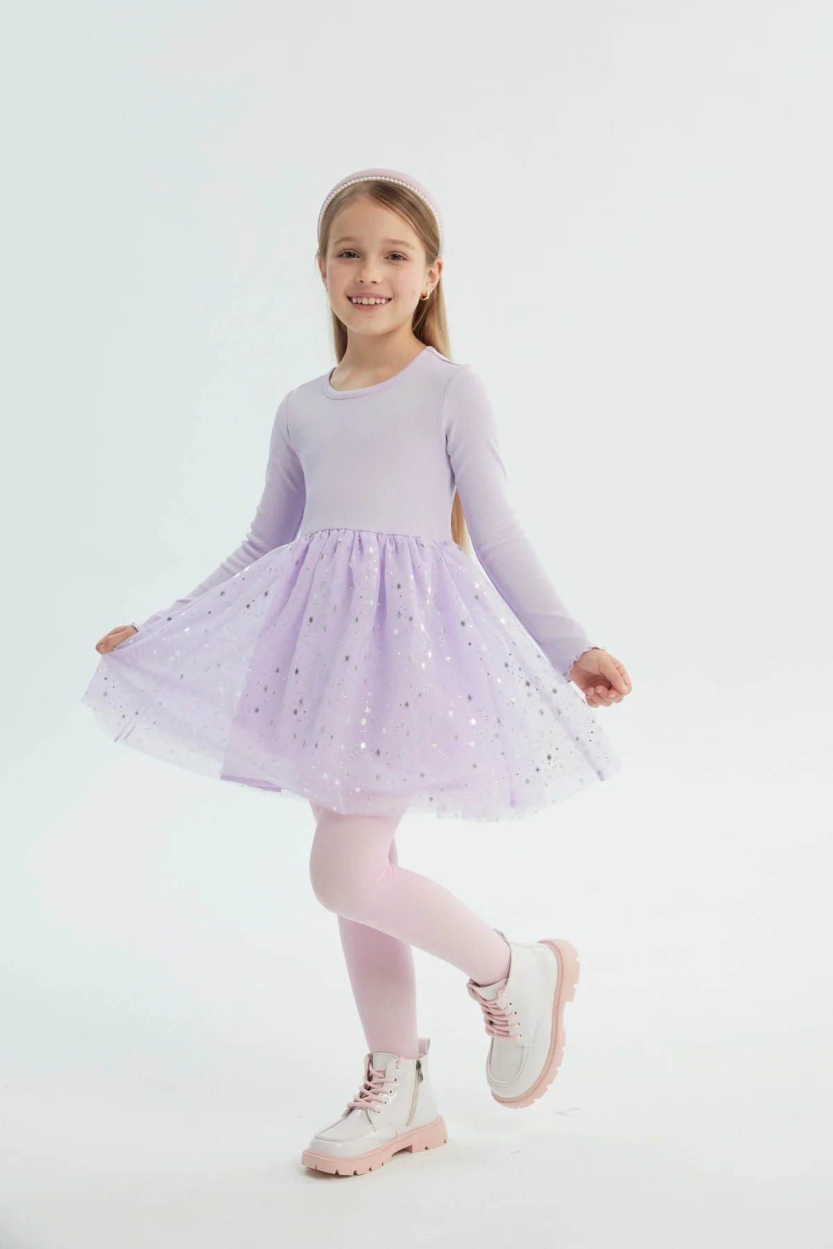 Vestido Niña Falda Midi Lila - Image 2