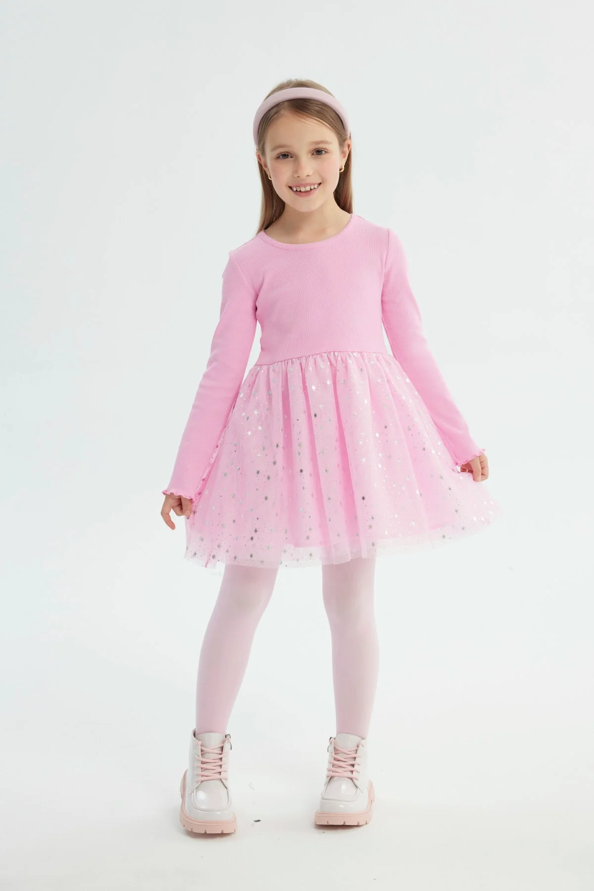 Vestido Niña Falda Midi Rosado