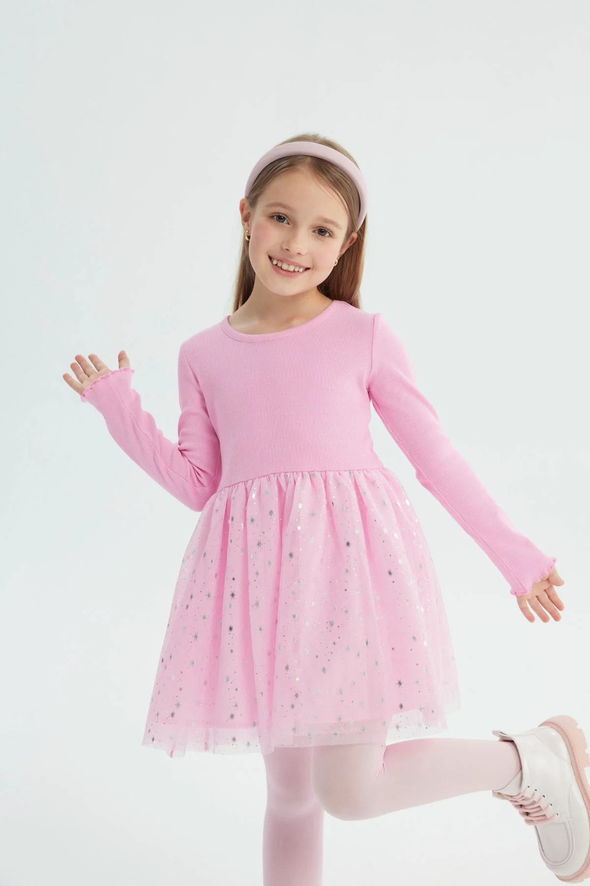 Vestido Niña Falda Midi Rosado - Image 4