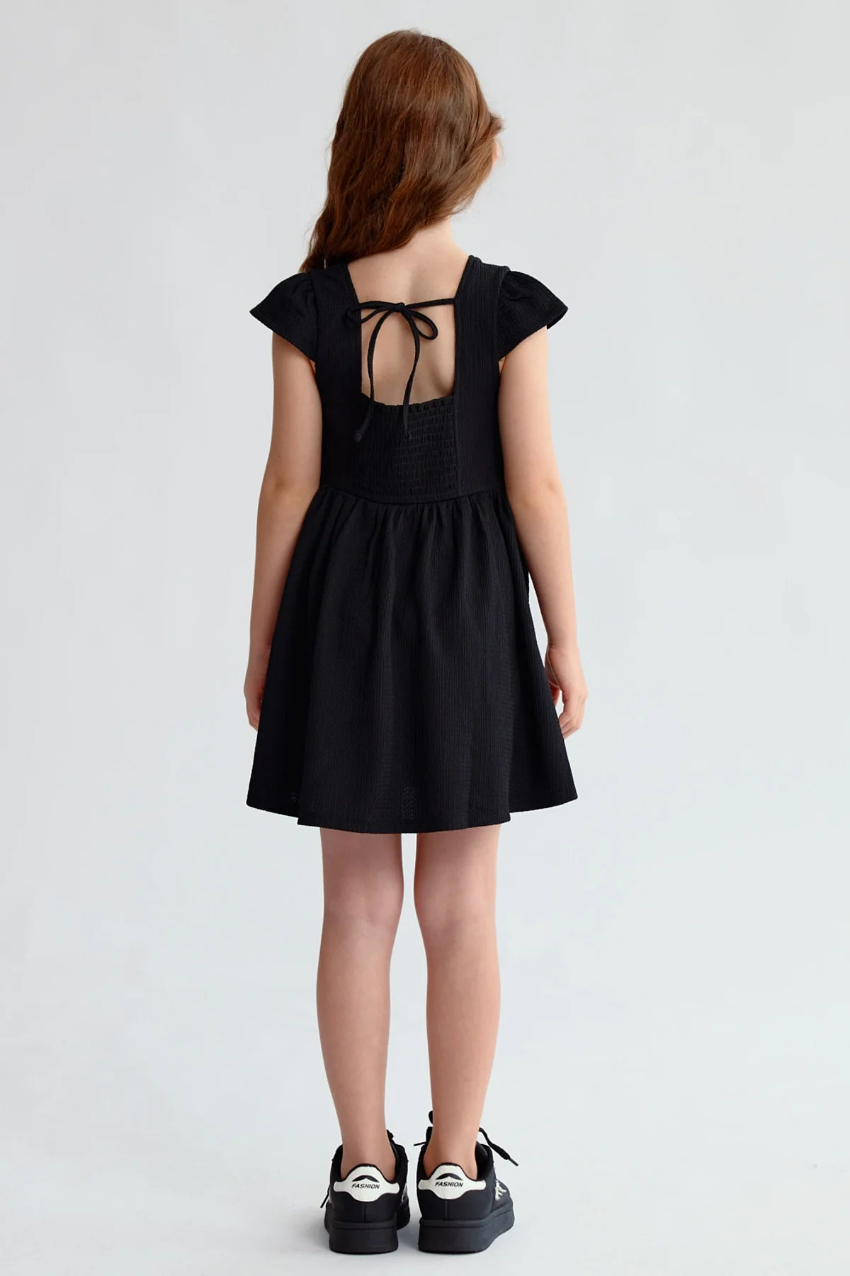 Vestido Niña Liso Print Negro - Image 2